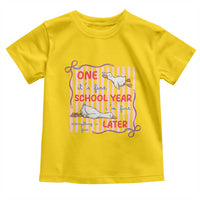 Striped One School Year Later Toddler T Shirt Funny Goose Teacher Summer