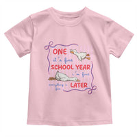Striped One School Year Later Toddler T Shirt Funny Goose Teacher Summer