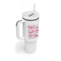 Striped One School Year Later Tumbler With Handle Funny Goose Teacher Summer