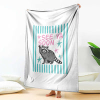 Striped Funny See Ya Soon Racoon Throw Blanket Last Day Of School Teacher