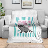 Striped Funny See Ya Soon Racoon Throw Blanket Last Day Of School Teacher