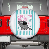 Striped Funny See Ya Soon Racoon Spare Tire Cover Last Day Of School Teacher