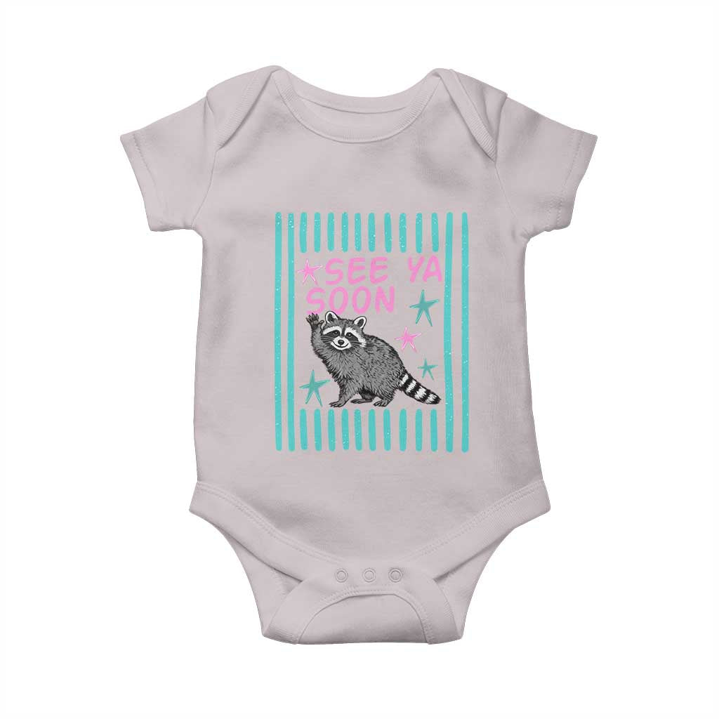 Striped Funny See Ya Soon Racoon Baby Onesie Last Day Of School Teacher