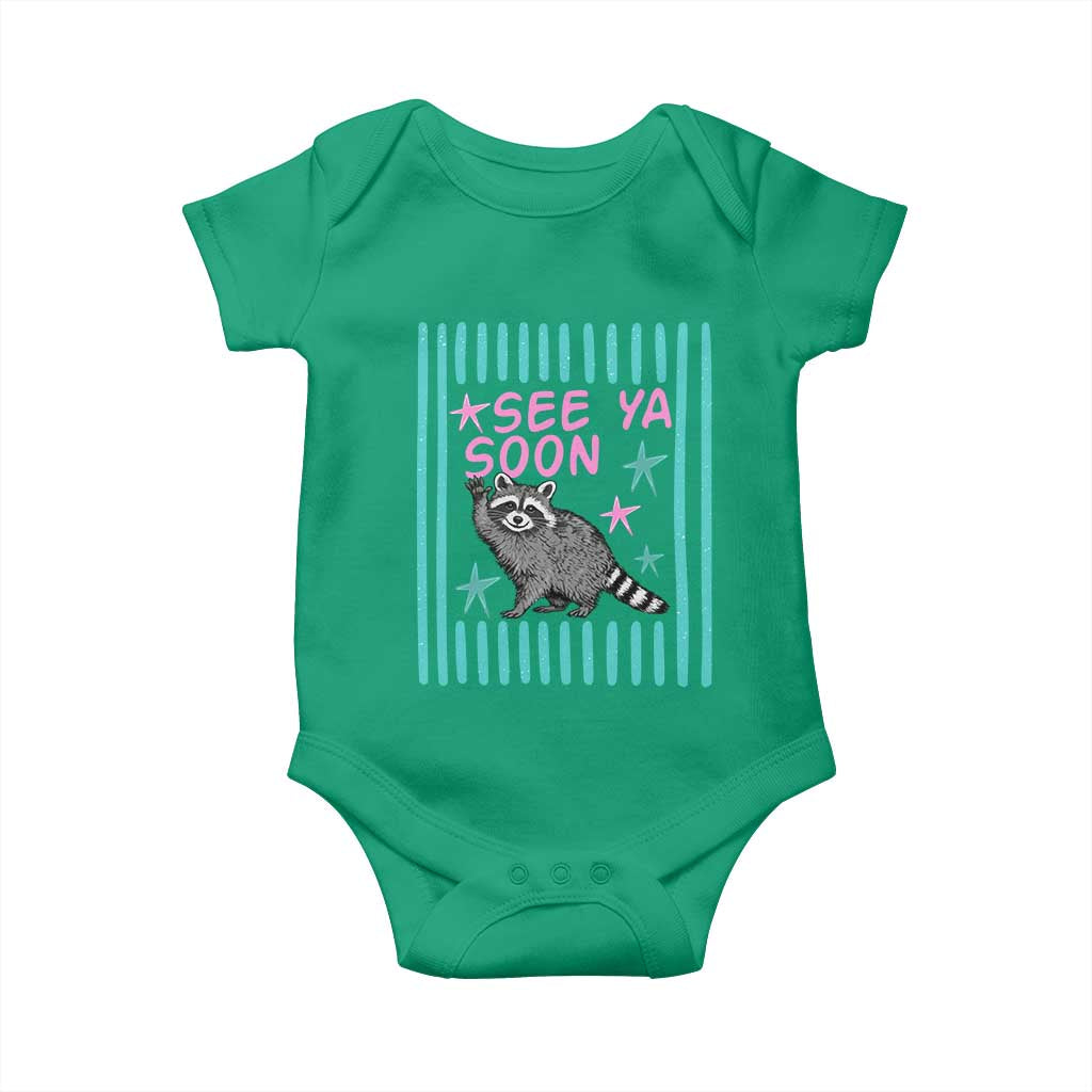 Striped Funny See Ya Soon Racoon Baby Onesie Last Day Of School Teacher