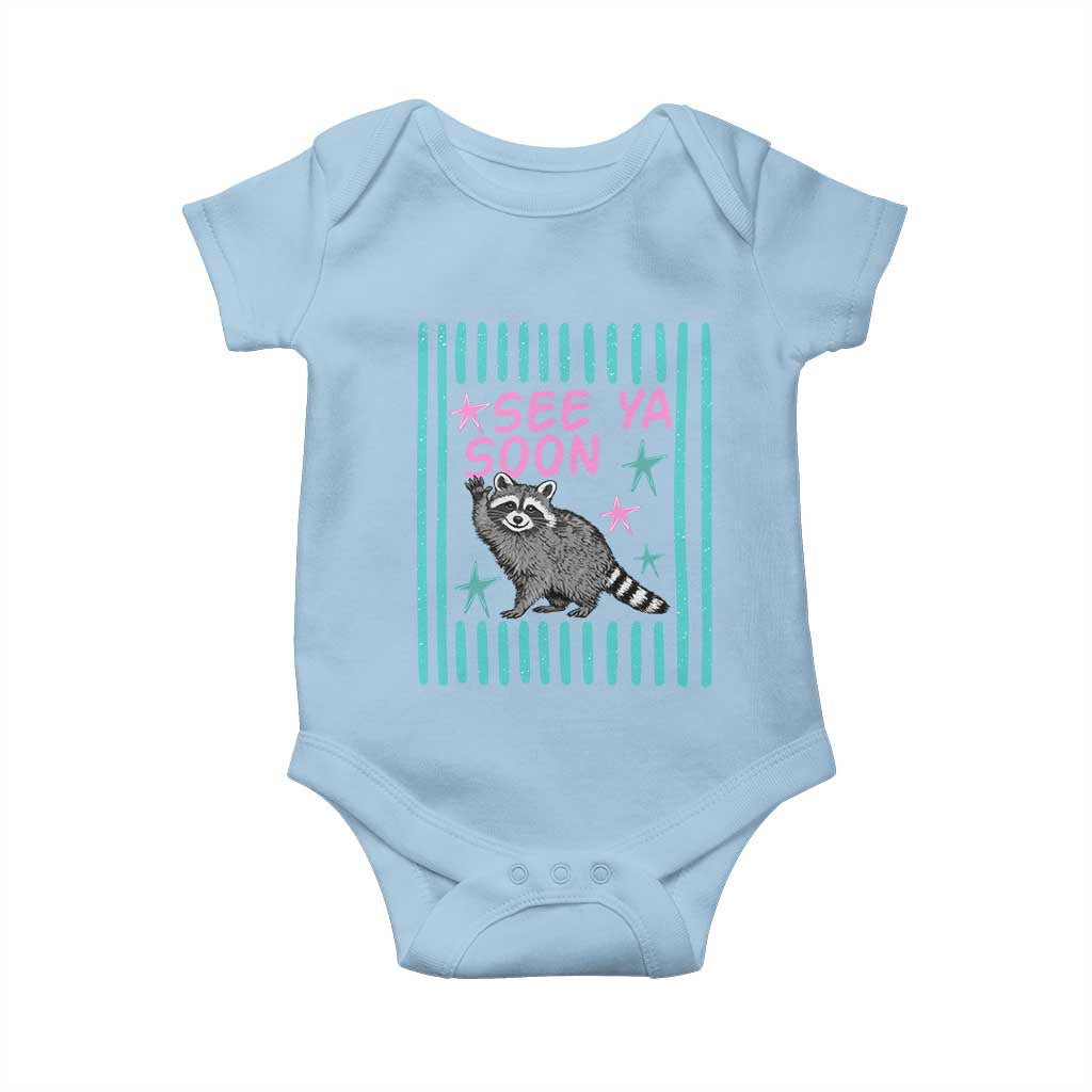 Striped Funny See Ya Soon Racoon Baby Onesie Last Day Of School Teacher
