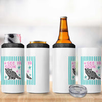 Striped Funny See Ya Soon Racoon 4 in 1 Can Cooler Tumbler Last Day Of School Teacher