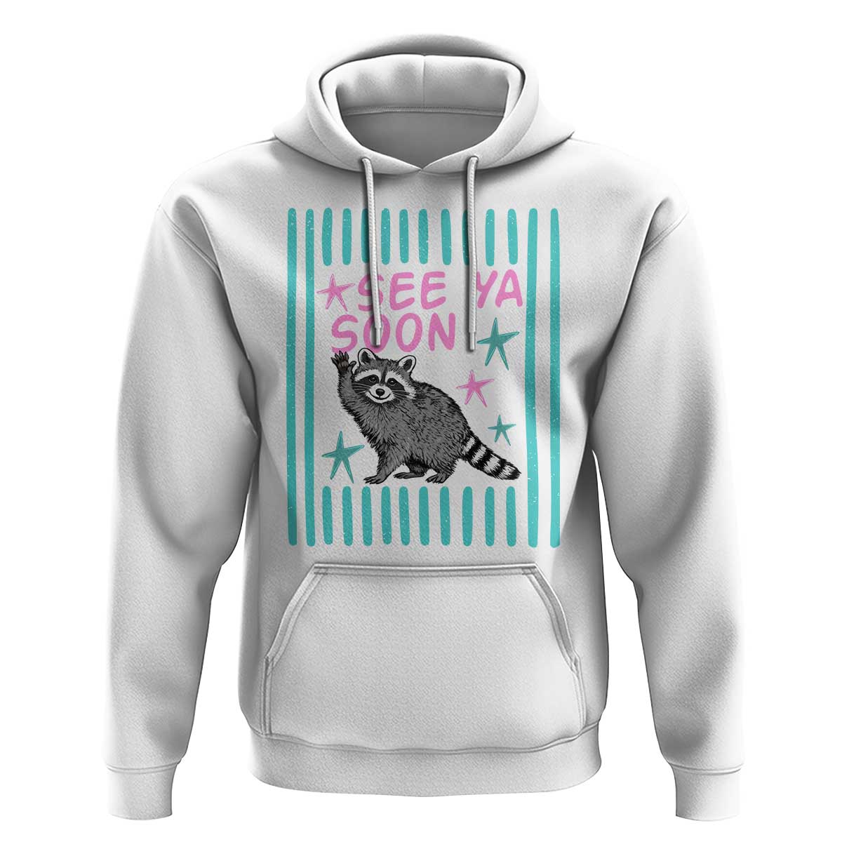 Striped Funny See Ya Soon Racoon Hoodie Last Day Of School Teacher