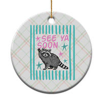 Striped Funny See Ya Soon Racoon Ceramic Ornament Last Day Of School Teacher