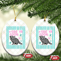 Striped Funny See Ya Soon Racoon Ceramic Ornament Last Day Of School Teacher