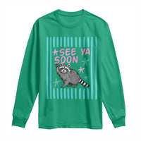 Striped Funny See Ya Soon Racoon Long Sleeve Shirt Last Day Of School Teacher