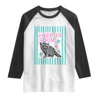 Striped Funny See Ya Soon Racoon Raglan Shirt Last Day Of School Teacher
