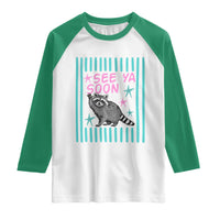 Striped Funny See Ya Soon Racoon Raglan Shirt Last Day Of School Teacher