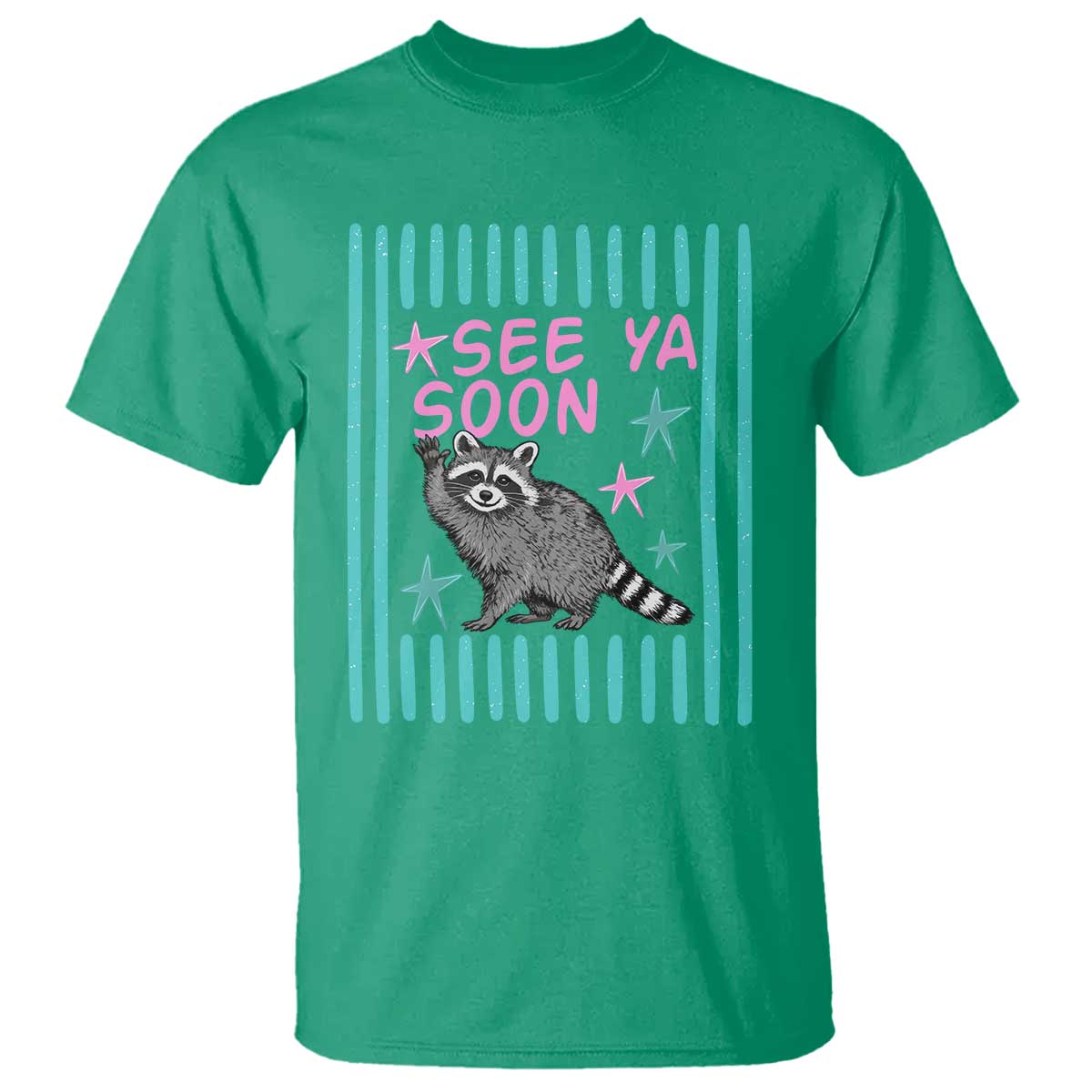Striped Funny See Ya Soon Racoon T Shirt Last Day Of School Teacher