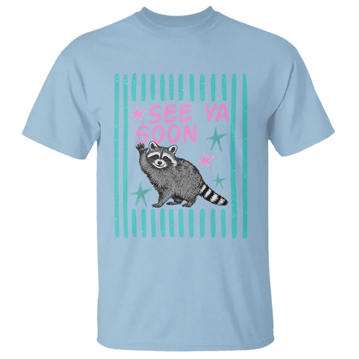 Striped Funny See Ya Soon Racoon T Shirt Last Day Of School Teacher