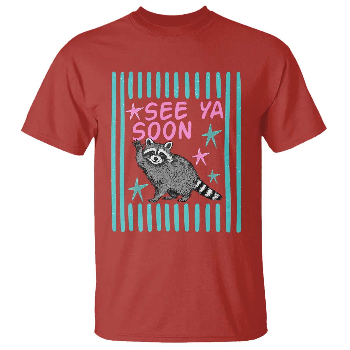 Striped Funny See Ya Soon Racoon T Shirt Last Day Of School Teacher