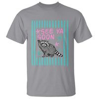 Striped Funny See Ya Soon Racoon T Shirt Last Day Of School Teacher