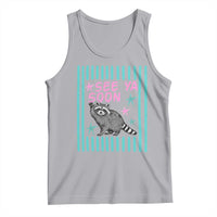 Striped Funny See Ya Soon Racoon Tank Top Last Day Of School Teacher