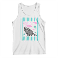 Striped Funny See Ya Soon Racoon Tank Top Last Day Of School Teacher