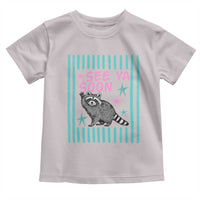 Striped Funny See Ya Soon Racoon Toddler T Shirt Last Day Of School Teacher