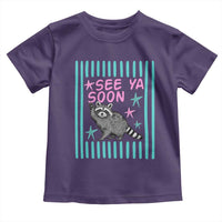 Striped Funny See Ya Soon Racoon Toddler T Shirt Last Day Of School Teacher