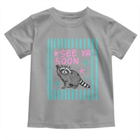 Striped Funny See Ya Soon Racoon Toddler T Shirt Last Day Of School Teacher