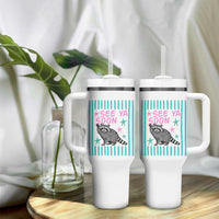 Striped Funny See Ya Soon Racoon Tumbler With Handle Last Day Of School Teacher