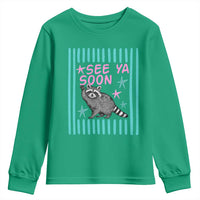 Striped Funny See Ya Soon Racoon Youth Sweatshirt Last Day Of School Teacher