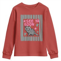 Striped Funny See Ya Soon Racoon Youth Sweatshirt Last Day Of School Teacher
