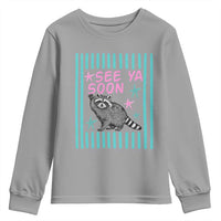 Striped Funny See Ya Soon Racoon Youth Sweatshirt Last Day Of School Teacher