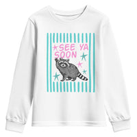 Striped Funny See Ya Soon Racoon Youth Sweatshirt Last Day Of School Teacher