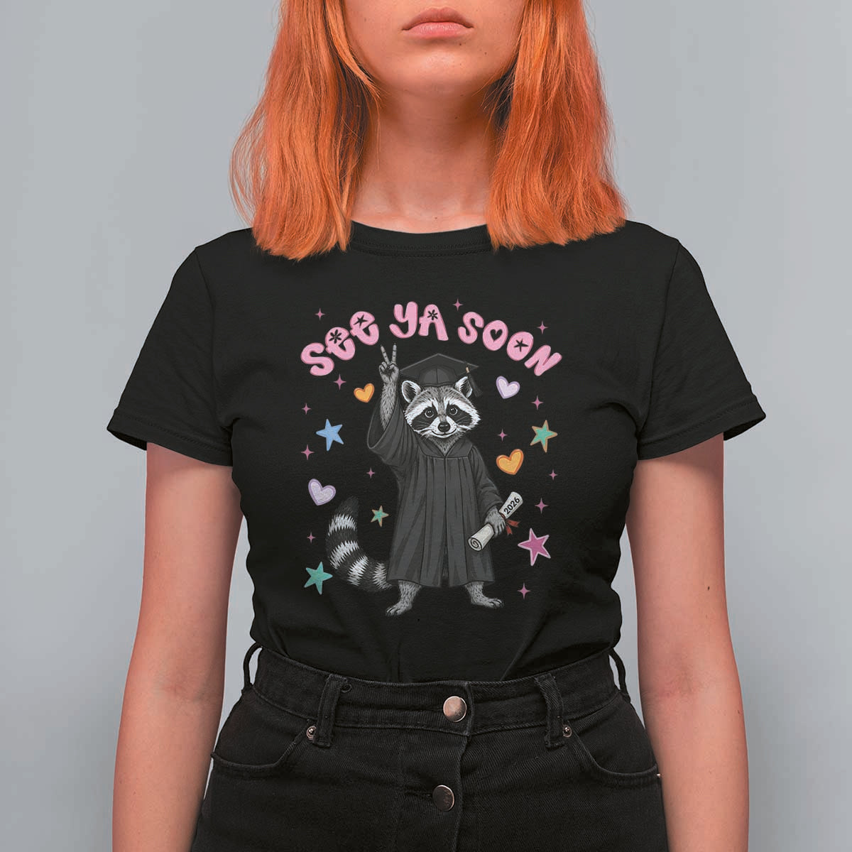See Ya Soon Raccoon T Shirt For Women Funny Raccoon Graduation 2026