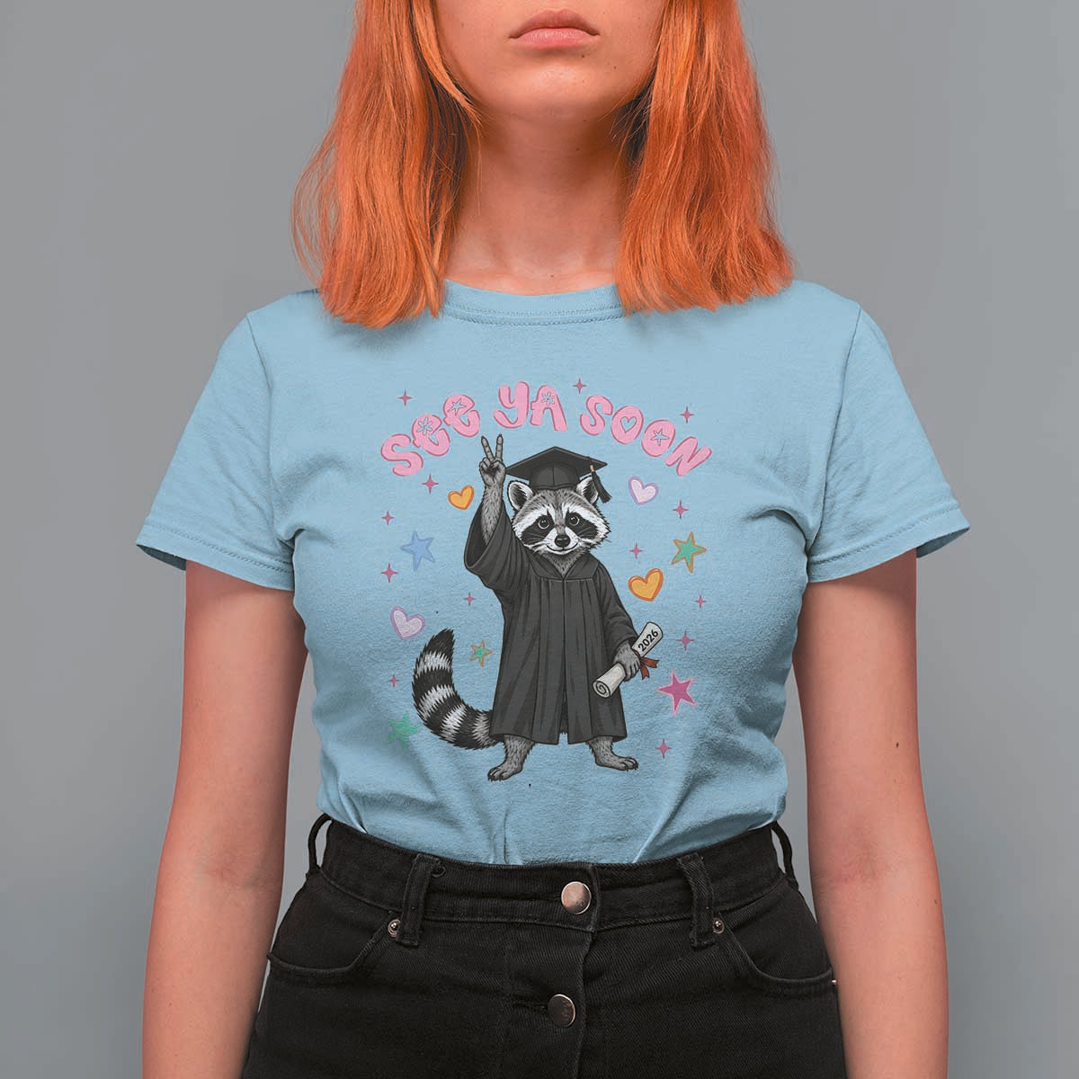 See Ya Soon Raccoon T Shirt For Women Funny Raccoon Graduation 2026
