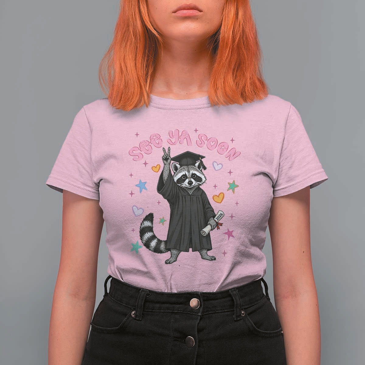 See Ya Soon Raccoon T Shirt For Women Funny Raccoon Graduation 2026