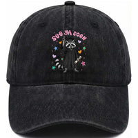 See Ya Soon Raccoon Washed Cotton Baseball Cap Funny Raccoon Graduation 2026