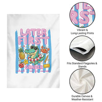 Later First Grader School's Out For Summer Garden Flag Last Day Of School Later Gator Alligator