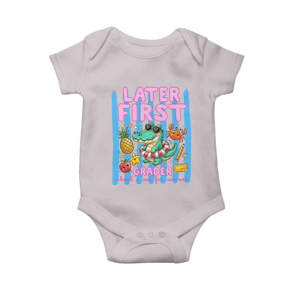 Later First Grader School's Out For Summer Baby Onesie Last Day Of School Later Gator Alligator