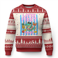 Later First Grader School's Out For Summer Ugly Christmas Sweater Last Day Of School Later Gator Alligator