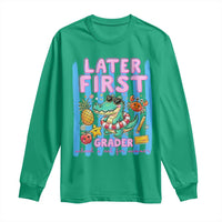 Later First Grader School's Out For Summer Long Sleeve Shirt Last Day Of School Later Gator Alligator