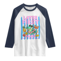 Later First Grader School's Out For Summer Raglan Shirt Last Day Of School Later Gator Alligator