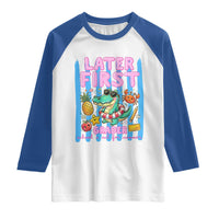 Later First Grader School's Out For Summer Raglan Shirt Last Day Of School Later Gator Alligator