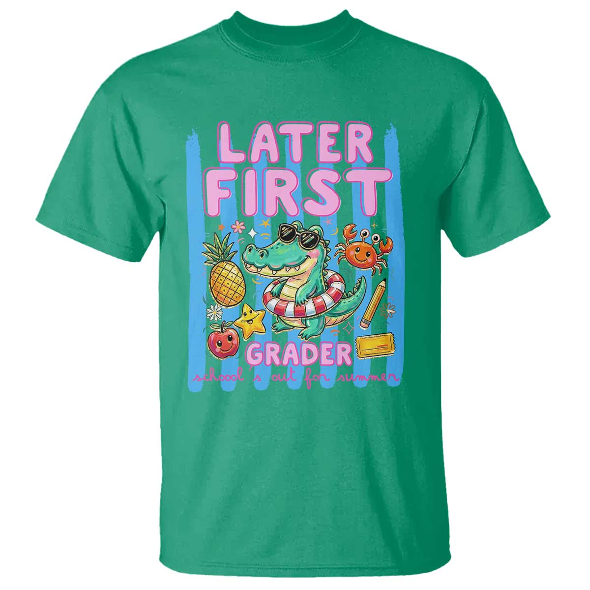 Later First Grader School's Out For Summer T Shirt Last Day Of School Later Gator Alligator