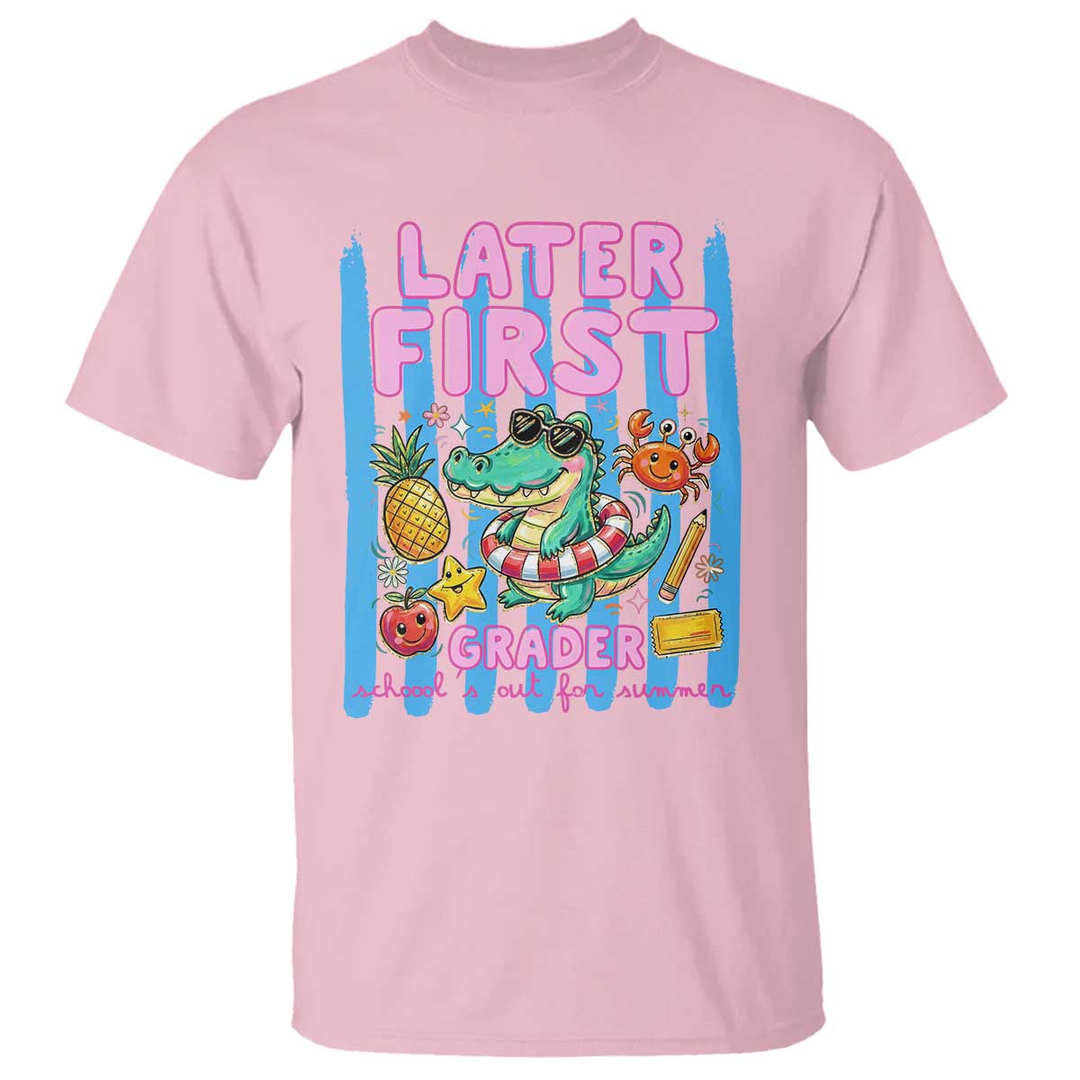 Later First Grader School's Out For Summer T Shirt Last Day Of School Later Gator Alligator