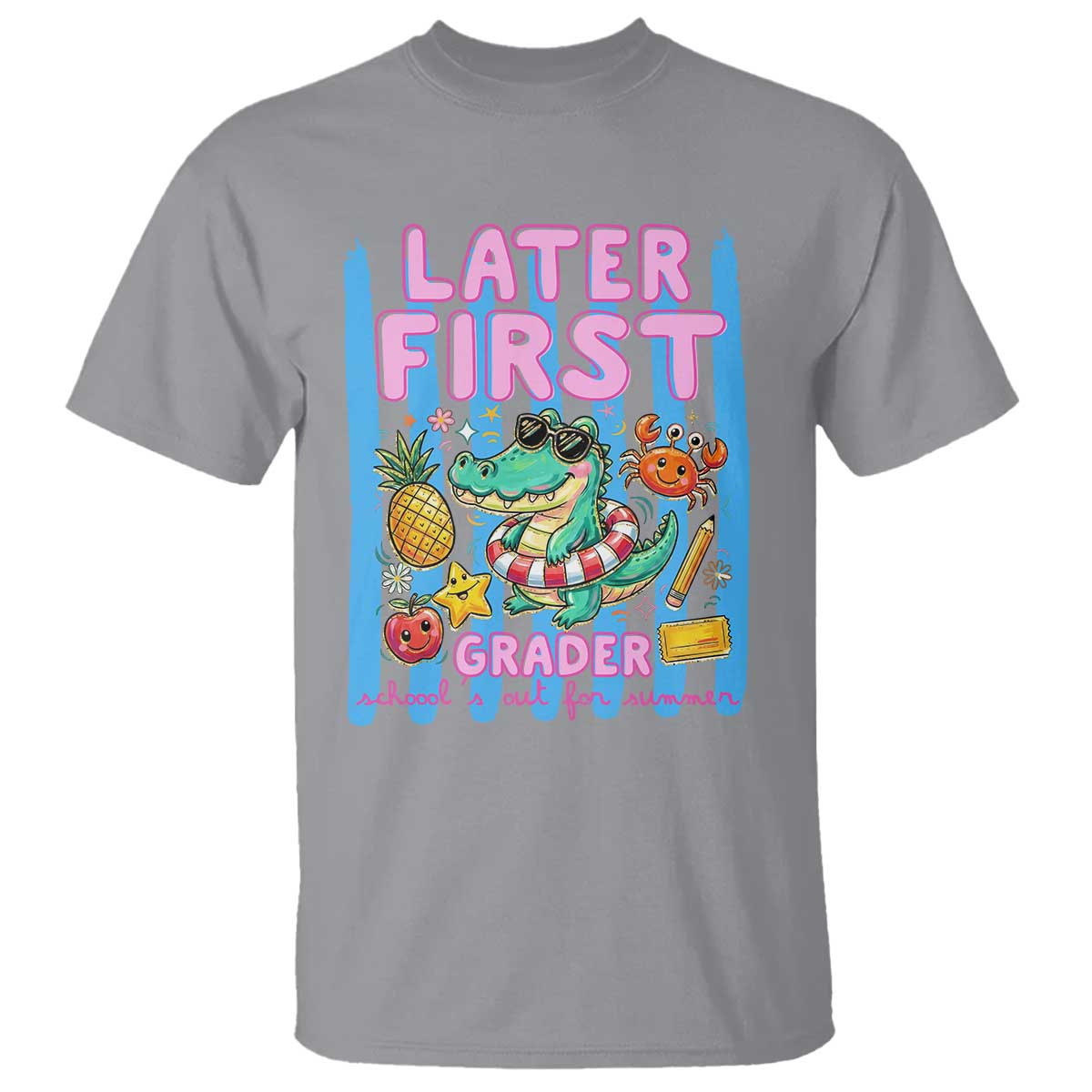 Later First Grader School's Out For Summer T Shirt Last Day Of School Later Gator Alligator