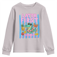Later First Grader School's Out For Summer Youth Sweatshirt Last Day Of School Later Gator Alligator