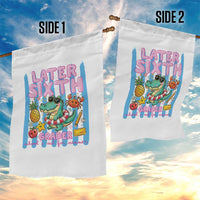 Later Sixth Grader School's Out For Summer Garden Flag Last Day Of School Later Gator Alligator