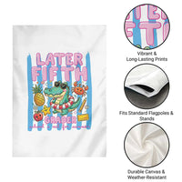 Later Fifth Grader School's Out For Summer Garden Flag Last Day Of School Later Gator Alligator