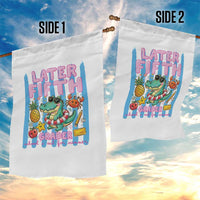 Later Fifth Grader School's Out For Summer Garden Flag Last Day Of School Later Gator Alligator