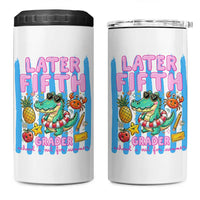 Later Fifth Grader School's Out For Summer 4 in 1 Can Cooler Tumbler Last Day Of School Later Gator Alligator