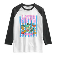 Later Fifth Grader School's Out For Summer Raglan Shirt Last Day Of School Later Gator Alligator