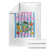 Later Fourth Grader School's Out For Summer Throw Blanket Last Day Of School Later Gator Alligator